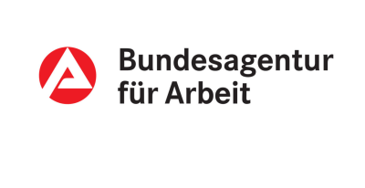 Logo der Bundesagentur für Arbeit mit rotem Kreis und weißem A-Symbol neben schwarzem deutschen Text.